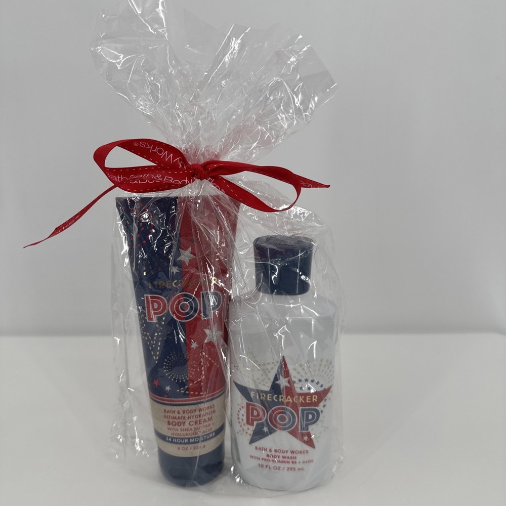 Bath & Body Works FIRECRACKER POP Body Wash & Body Cream Set NEW Gift Set